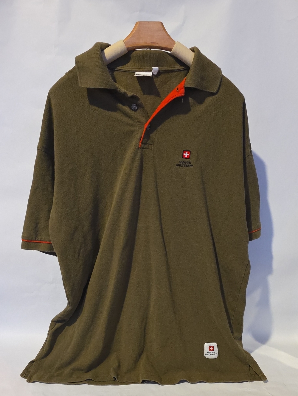 Swiss Military Olive Polo with Red Trim